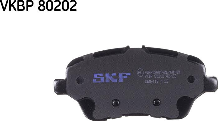 SKF VKBP 80202 - Тормозные колодки, дисковые, комплект www.autospares.lv