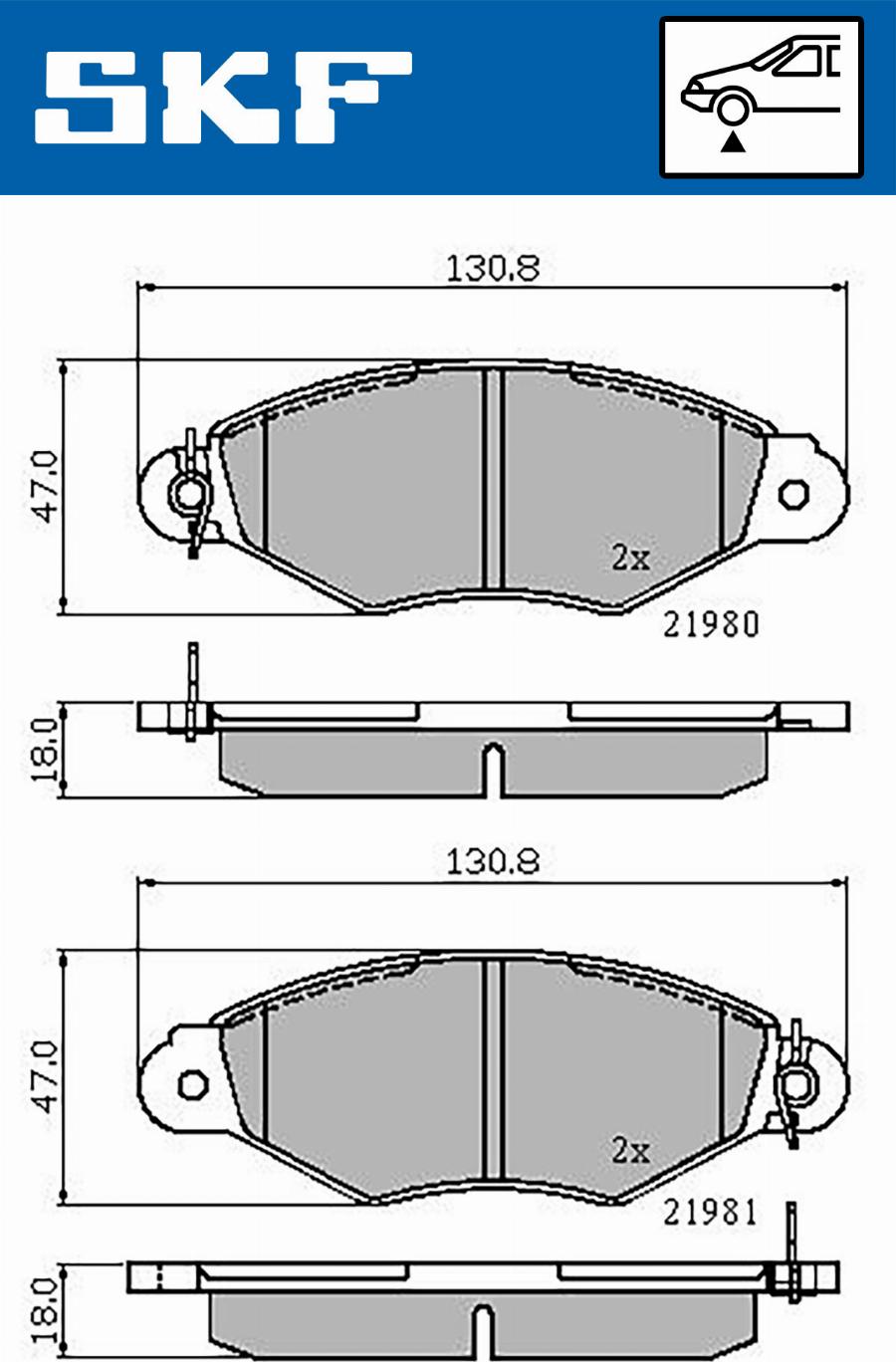 SKF VKBP 80212 - Bremžu uzliku kompl., Disku bremzes autospares.lv