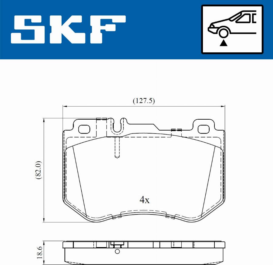 SKF VKBP 80287 - Brake Pad Set, disc brake www.autospares.lv