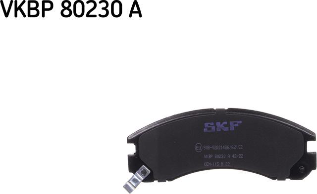 SKF VKBP 80230 A - Тормозные колодки, дисковые, комплект www.autospares.lv