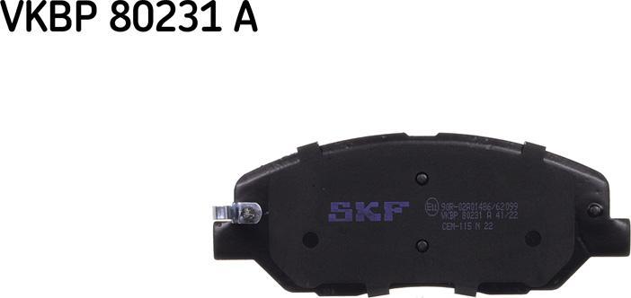 SKF VKBP 80231 A - Bremžu uzliku kompl., Disku bremzes autospares.lv