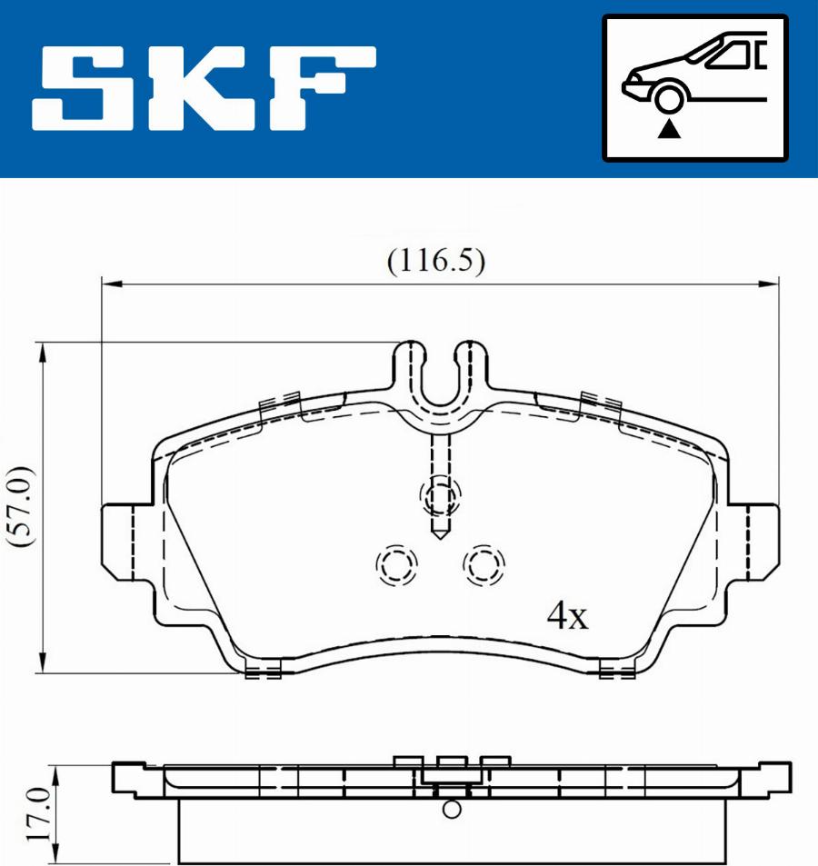 SKF VKBP 80220 - Тормозные колодки, дисковые, комплект www.autospares.lv