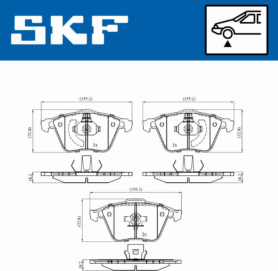 SKF VKBP 80272 - Тормозные колодки, дисковые, комплект www.autospares.lv