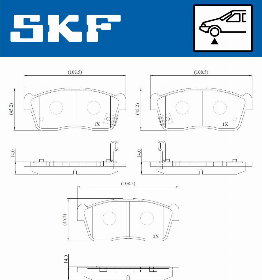 SKF VKBP 80799 A - Тормозные колодки, дисковые, комплект www.autospares.lv