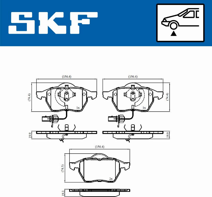 SKF VKBP 80749 E - Bremžu uzliku kompl., Disku bremzes www.autospares.lv