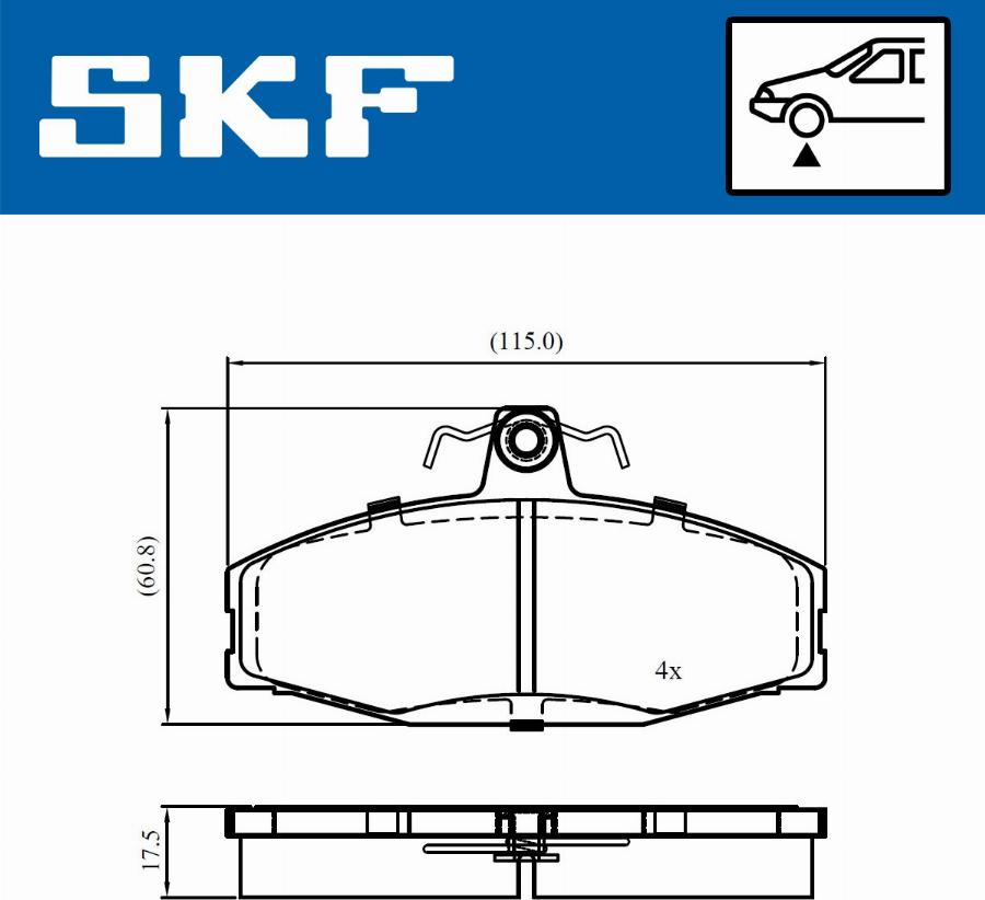 SKF VKBP 80745 - Brake Pad Set, disc brake www.autospares.lv