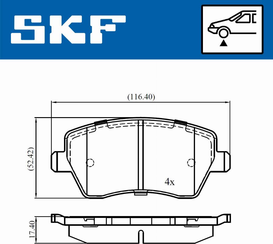 SKF VKBP 80746 - Bremžu uzliku kompl., Disku bremzes www.autospares.lv