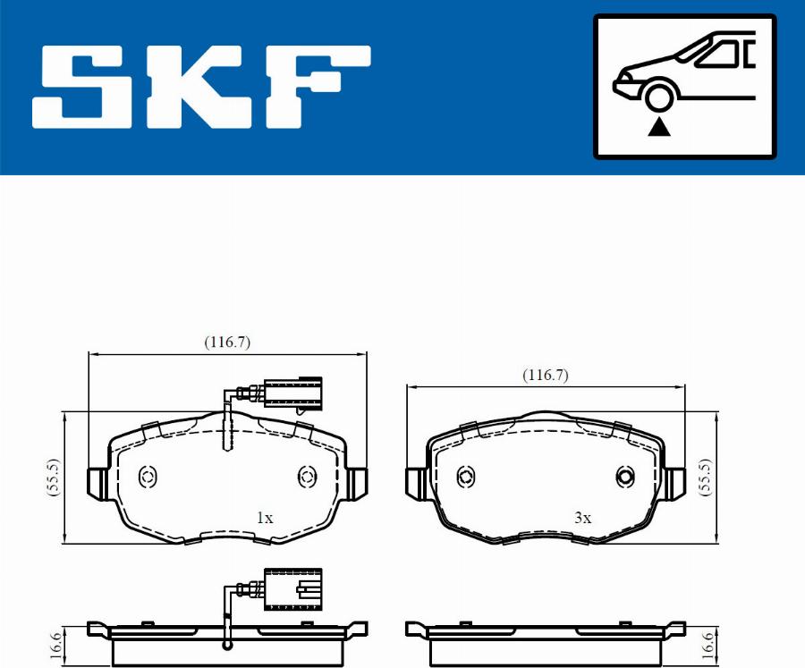 SKF VKBP 80756 E - Bremžu uzliku kompl., Disku bremzes www.autospares.lv