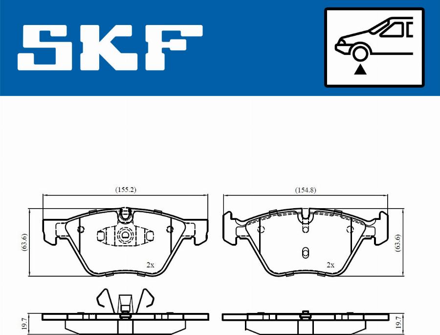 SKF VKBP 80702 - Bremžu uzliku kompl., Disku bremzes www.autospares.lv