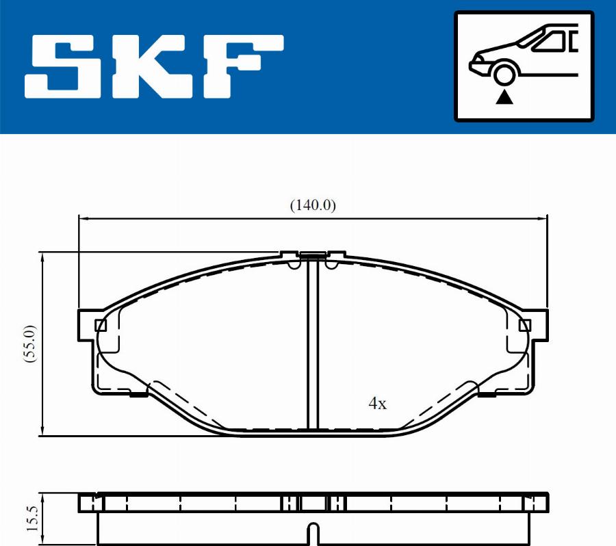 SKF VKBP 80716 - Bremžu uzliku kompl., Disku bremzes autospares.lv