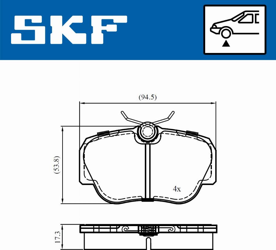 SKF VKBP 80713 - Bremžu uzliku kompl., Disku bremzes autospares.lv