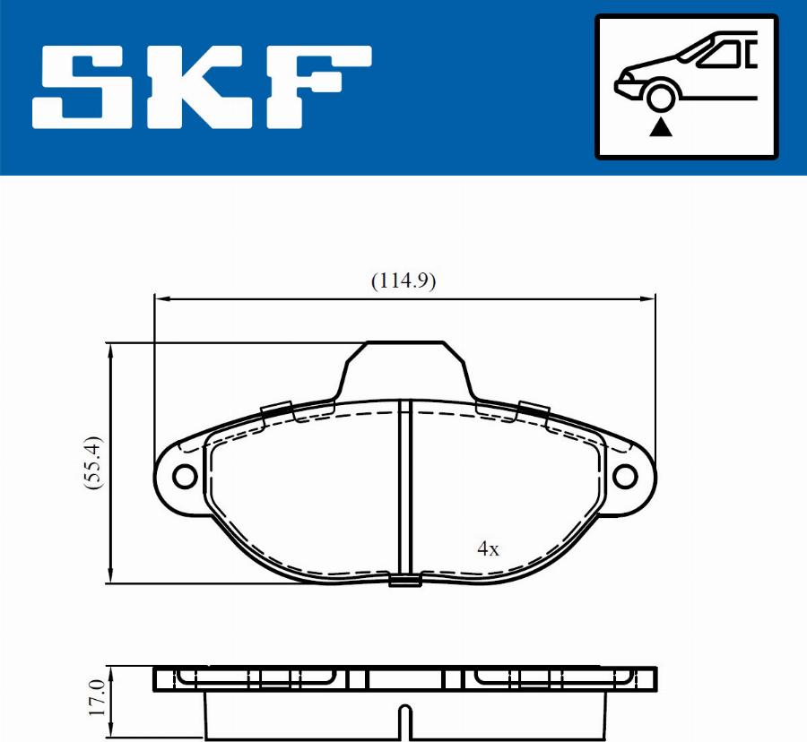 SKF VKBP 80720 - Brake Pad Set, disc brake www.autospares.lv