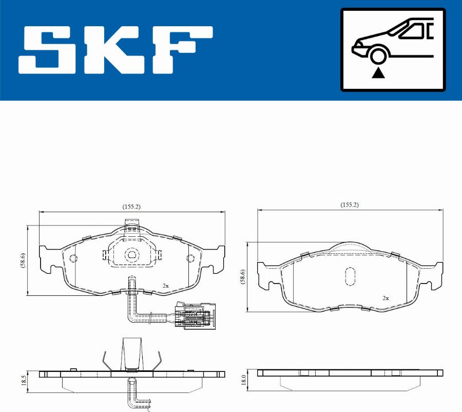 SKF VKBP 80778 E - Bremžu uzliku kompl., Disku bremzes www.autospares.lv