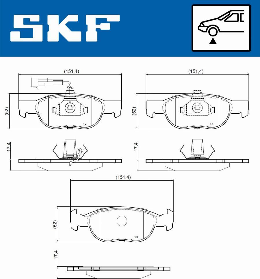 SKF VKBP 80777 E - Bremžu uzliku kompl., Disku bremzes autospares.lv