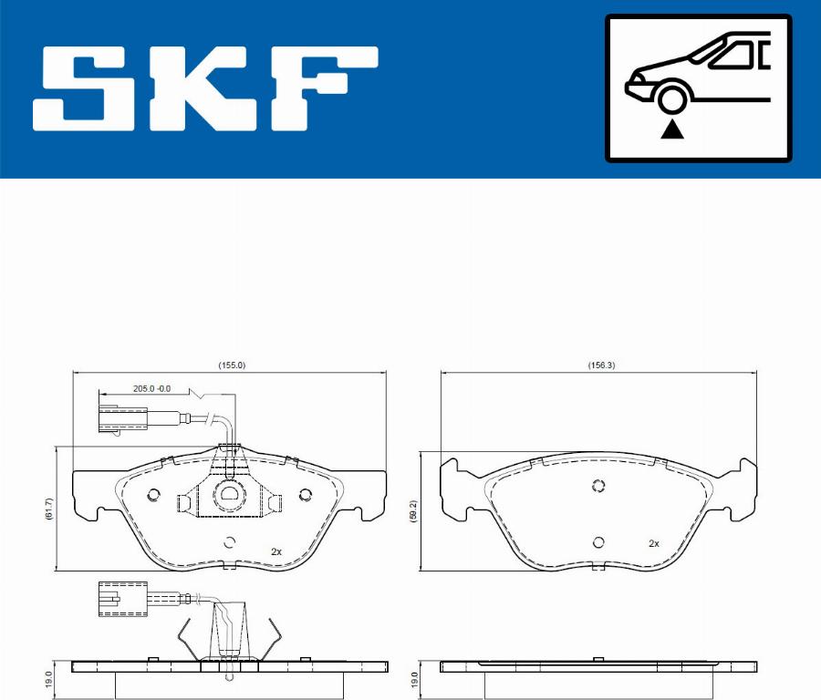 SKF VKBP 81050 E - Bremžu uzliku kompl., Disku bremzes www.autospares.lv