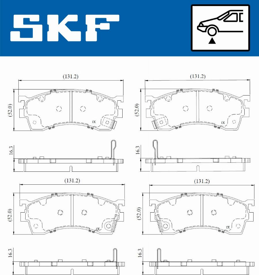 SKF VKBP 81107 A - Brake Pad Set, disc brake www.autospares.lv