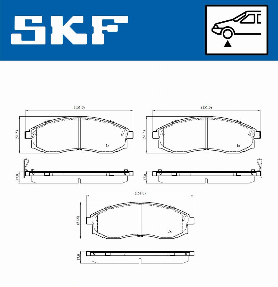 SKF VKBP 81121 A - Brake Pad Set, disc brake www.autospares.lv