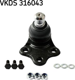 SKF VKDS 316043 - Шаровая опора, несущий / направляющий шарнир www.autospares.lv