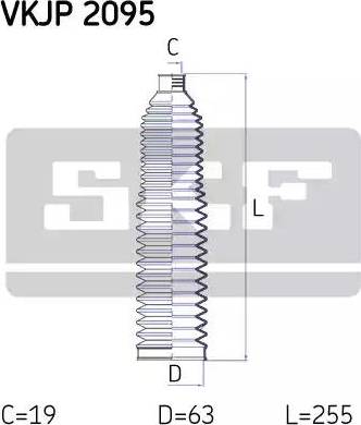 SKF VKJP 2095 - Комплект пыльника, рулевое управление www.autospares.lv