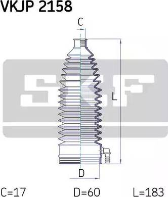 SKF VKJP 2158 - Putekļusargu komplekts, Stūres iekārta www.autospares.lv