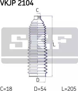 SKF VKJP 2104 - Комплект пыльника, рулевое управление www.autospares.lv