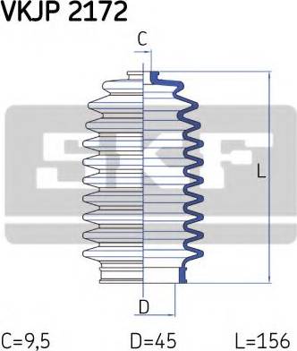 SKF VKJP 2172 - Комплект пыльника, рулевое управление www.autospares.lv