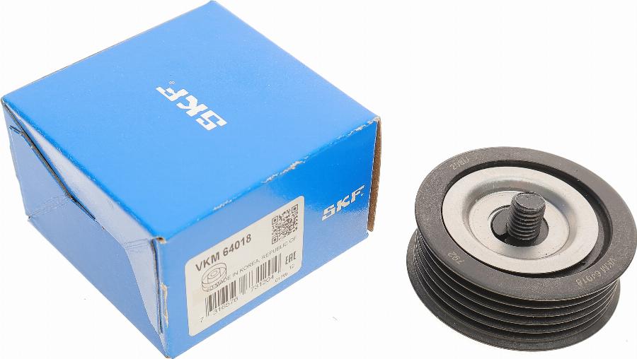 SKF VKM 64018 - Parazīt / Vadrullītis, Ķīļrievu siksna www.autospares.lv