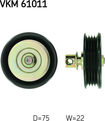 SKF VKM 61011 - Parazīt / Vadrullītis, Ķīļrievu siksna www.autospares.lv