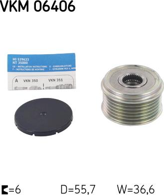 SKF VKM 06406 - Piedziņas skriemelis, Ģenerators autospares.lv