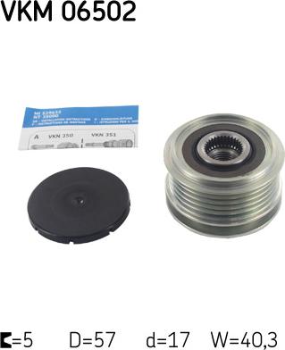 SKF VKM 06502 - Pulley, alternator, freewheel clutch www.autospares.lv