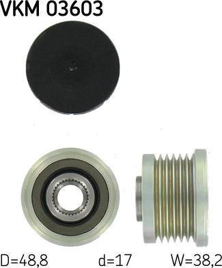 SKF VKM 03603 - Pulley, alternator, freewheel clutch www.autospares.lv