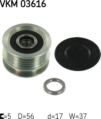 SKF VKM 03616 - Pulley, alternator, freewheel clutch www.autospares.lv