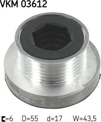 SKF VKM 03612 - Шкив генератора, муфта www.autospares.lv