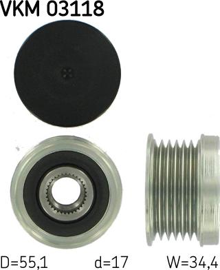 SKF VKM 03118 - Шкив генератора, муфта www.autospares.lv