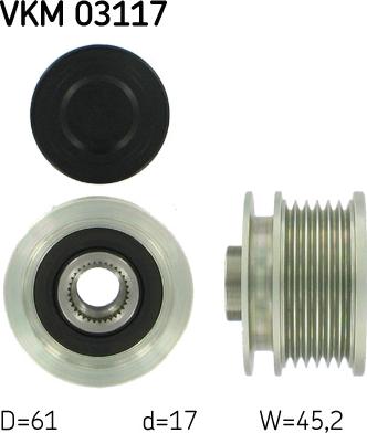 SKF VKM 03117 - Шкив генератора, муфта www.autospares.lv