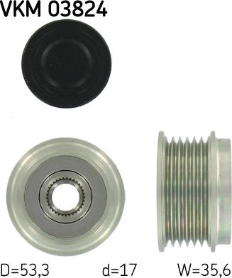 SKF VKM 03824 - Шкив генератора, муфта www.autospares.lv