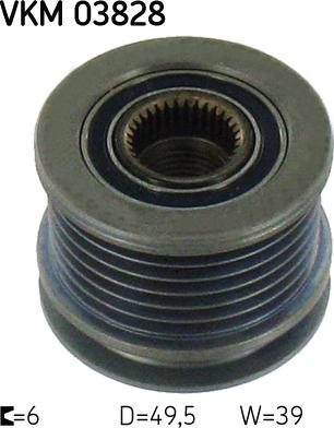 SKF VKM 03828 - Шкив генератора, муфта www.autospares.lv