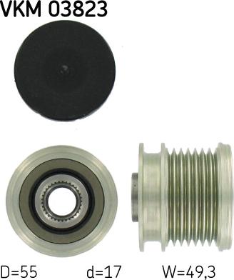 SKF VKM 03823 - Pulley, alternator, freewheel clutch www.autospares.lv