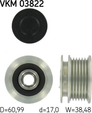 SKF VKM 03822 - Шкив генератора, муфта www.autospares.lv