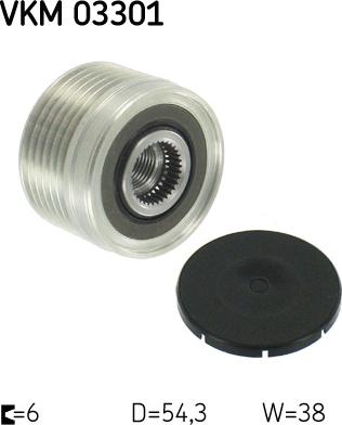 SKF VKM 03301 - Pulley, alternator, freewheel clutch www.autospares.lv