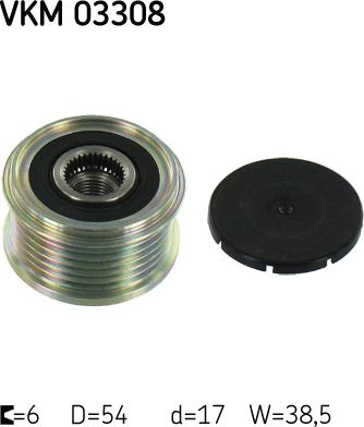 SKF VKM 03308 - Шкив генератора, муфта www.autospares.lv