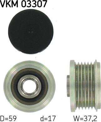 SKF VKM 03307 - Шкив генератора, муфта www.autospares.lv