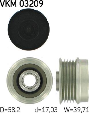 SKF VKM 03209 - Шкив генератора, муфта www.autospares.lv