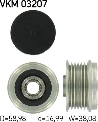 SKF VKM 03207 - Шкив генератора, муфта www.autospares.lv