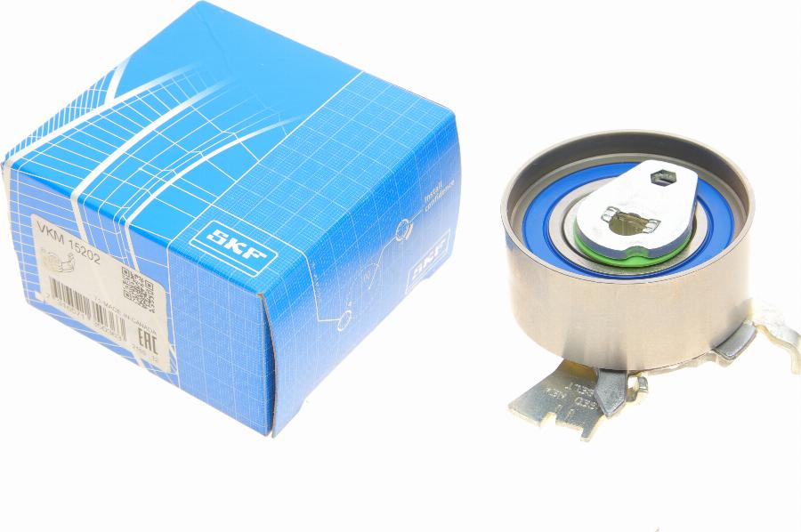 SKF VKM 15202 - Spriegotājrullītis, Gāzu sadales mehānisma piedziņas siksna www.autospares.lv