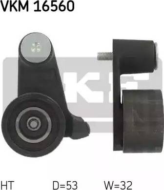 SKF VKM 16560 - Spriegotājrullītis, Gāzu sadales mehānisma piedziņas siksna www.autospares.lv