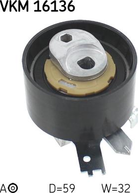 SKF VKM 16136 - Натяжной ролик, зубчатый ремень ГРМ www.autospares.lv