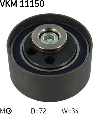 SKF VKM 11150 - Spriegotājrullītis, Gāzu sadales mehānisma piedziņas siksna www.autospares.lv