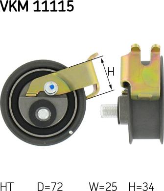 SKF VKM 11115 - Tensioner Pulley, timing belt www.autospares.lv