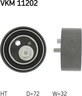 SKF VKM 11202 - Spriegotājrullītis, Gāzu sadales mehānisma piedziņas siksna www.autospares.lv